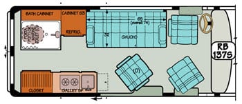 Sportsmobile conversion van diagram illustrating optional shower in rear.