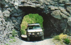 Sportsmobile Driving in Tunnel