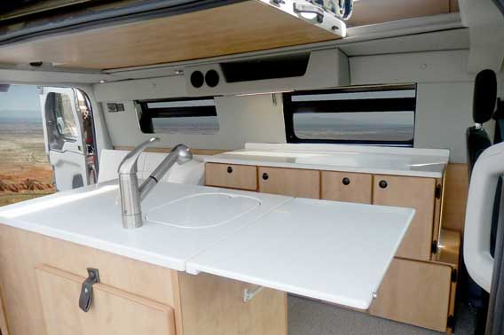 Brown Transit Van Conversion interior