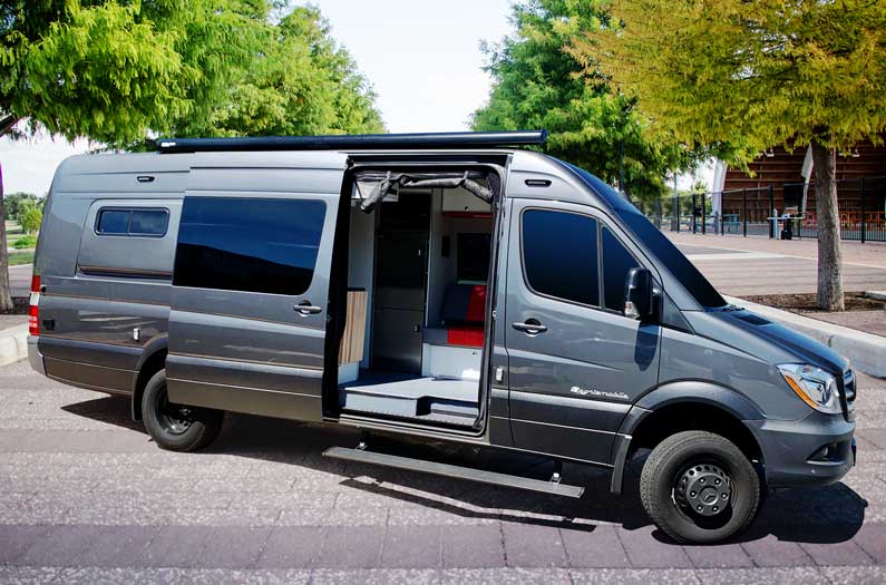 Dark Gray Mercedes Sprinter 4x4 Van Conversion