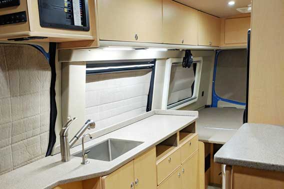 Conversion van features custom interior.